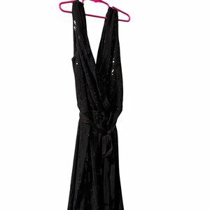 Express Sequined Wrap Dress Little Black Dress Size S